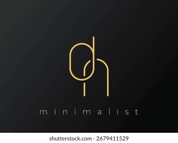 Logotipo minimalista de DN com formas entrelaçadas no fundo preto sólido. Um design de logotipo minimalista limpo e moderno.