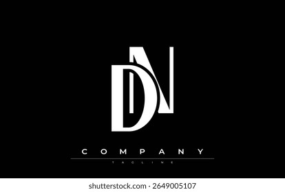 DN Modern Initials Logo Design. Logotipo de marca com iniciais estilizadas apresentando design arrojado e estética moderna. Ideal para profissionais de marca de negócios ou projetos criativos com foco em minimalista