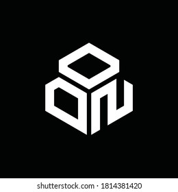 DN monogram logo with 3 cube style design template isolated on black background