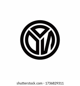DN-Monogramm-Logo mit einer kreisumrissenen Designvorlage, die auf weißem Hintergrund isoliert ist
