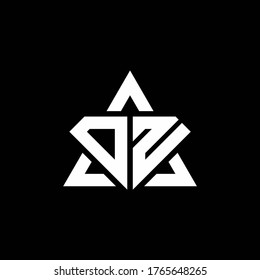 DN monogram logo with diamond shape and triangle outline design template
