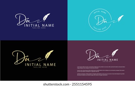 VECTOR de Plantilla de logotipo de firma inicial DN N D