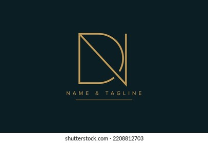 DN or ND Abstract initial monogram letter alphabet logo
