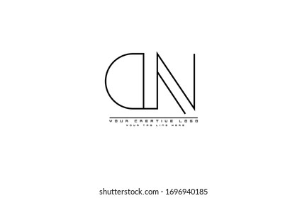 DN ND abstract vector logo monogram template
