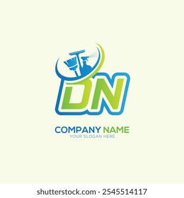 Logotipo vetorial de limpeza local de letra DN ou ND. Vetor do logotipo do serviço de limpeza