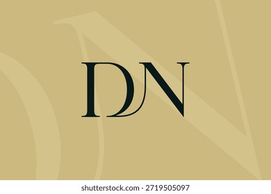 Diseño de icono de logotipo de letra DN o ND. Monograma de las iniciales de lujo de estilo clásico.