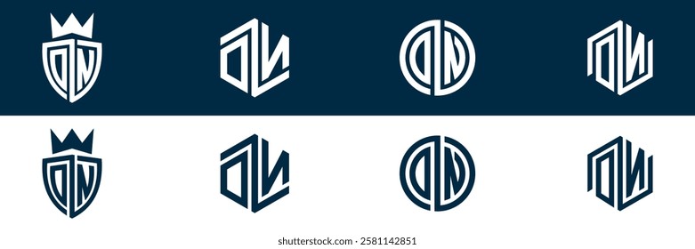 DN ND letter logo set design