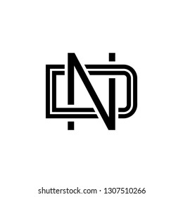 DN or ND logo icon flat style 