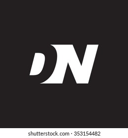 DN negative space letter logo black background