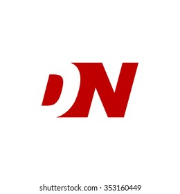 DN negative space letter logo red