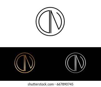 DN round circle shape initial letter logo

