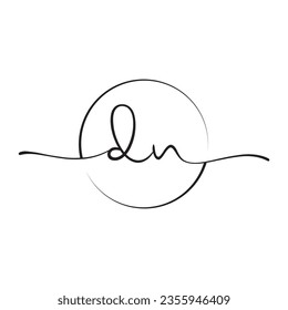  DN Signature initial logo template vector ,Signature Logotype