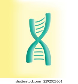 DNA 3d graphic, flat illustration for pharmacy medical business marketing