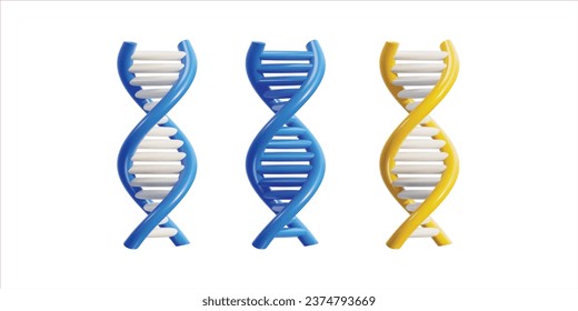 ilustración de conjunto de iconos dna 3d