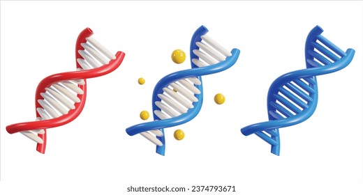 dna 3d Icon Set-Illustration