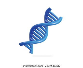 dna 3d-Illustrationssymbol auf isoliertem Hintergrund