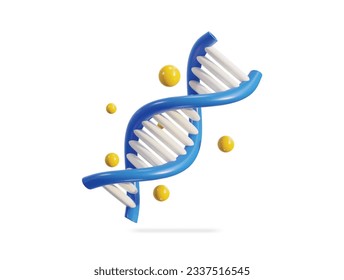 dna 3d-Illustrationssymbol auf isoliertem Hintergrund