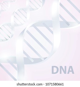 Dna. 3d stile, vector illustration, on white background