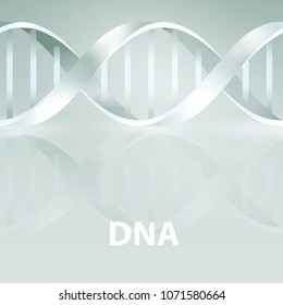 Dna. 3d stile, vector illustration, on gray background