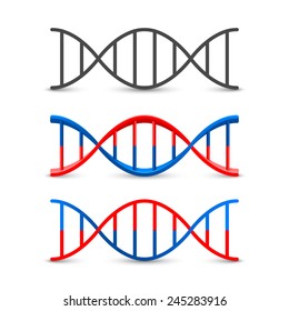 DNA 3d symbol set art, Dna sign icon, Vector Illustration