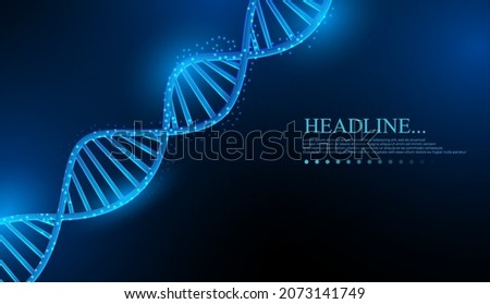 DNA. Abstract 3d DNA molecule. Medical science, genetic biotechnology, chemistry biology, gene cell concept vector illustration or background. innovation technology concept.