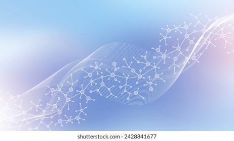 DNA Abstract Background with Deoxyribonucleic Acid Structure and Cell Molecules For Science Research and Gene genetic, Healthcare, and Medicine Design.