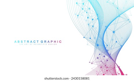 DNA Abstract Background with Deoxyribonucleic Acid Structure and Cell Molecules For Science Research and Gene genetic, Healthcare, and Medicine Design.