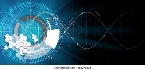 DNA Abstract background and element collection. Futuristic technology interface. Vector format
