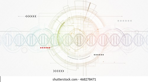 DNA Abstract background and element collection. Futuristic technology interface. Vector format