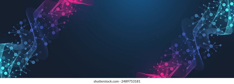 DNA Abstract Background Structure For Science Research and Gene genetic, Healthcare, and Medicine Design. Vector Illustration.