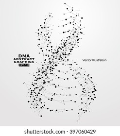 DNA abstract graphics, consisting of points and lines.