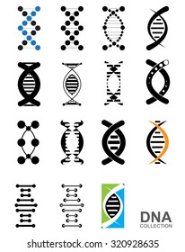 DNA Abstract icon and element collection. Futuristic technology interface. Vector format