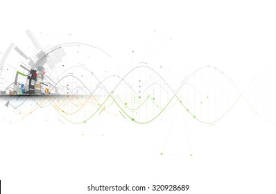 DNA Abstract icon and element collection. Futuristic technology interface. Vector format