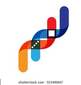 DNA Abstract icon and element collection. Futuristic technology interface. Vector format