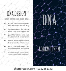 DNA abstract image of molecules containing genetic code with biological information. Vector illustration