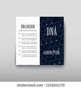DNA abstract image of molecules containing genetic code with biological information. Vector illustration