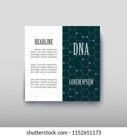 DNA abstract image of molecules containing genetic code with biological information. Vector illustration