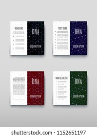 DNA abstract image of molecules containing genetic code with biological information. Vector illustration