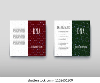DNA abstract image of molecules containing genetic code with biological information. Vector illustration