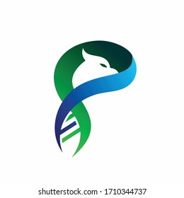 DNA abstract logo design, bird vector logo