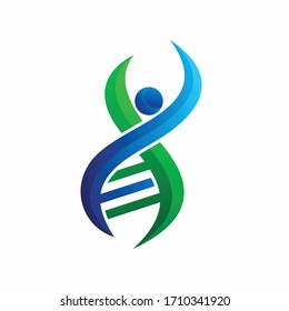 DNA abstract logo design, human vector logo