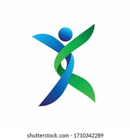 DNA abstract logo design, human vector logo
