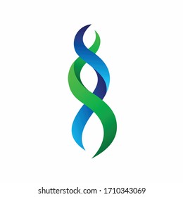 DNA abstract logo design, molecular vector logo