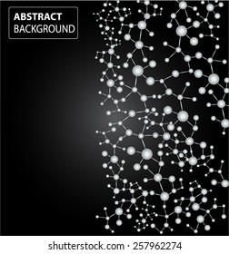 DNA, abstract molecule, cell illustration. Molecular Medicine chromosome vector. black Abstract Technology background for computer graphic website internet and business. 