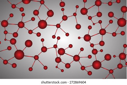 DNA, abstract molecule, cell illustration. Molecular Medicine chromosome vector. red Abstract Technology background for computer graphic website internet and business. text box. label. card.