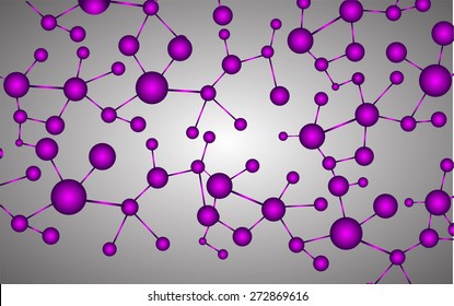 DNA, abstract molecule, cell illustration. Molecular Medicine chromosome vector. purple Abstract Technology background for computer graphic website internet and business. text box. label. card.