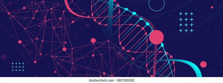 DNA abstract molecule. Medical science, genetic biotechnology, chemistry biology vector concept. 