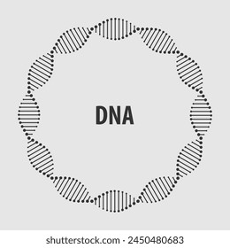 DNA abstract round frame, human genetic symbol