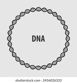 DNA-abstrakter runder Rahmen, menschliches genetisches Symbol