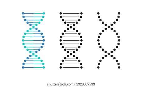 DNA abstract strand symbol set. Vector illustration